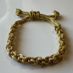 New Threaded Macrame String with Gold Color Chain Bracelet